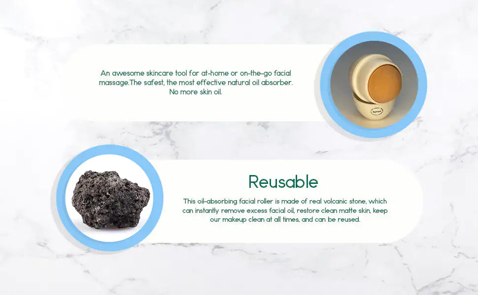 Volcanic Oil-Absorbing Face Roller – Instant Shine Control